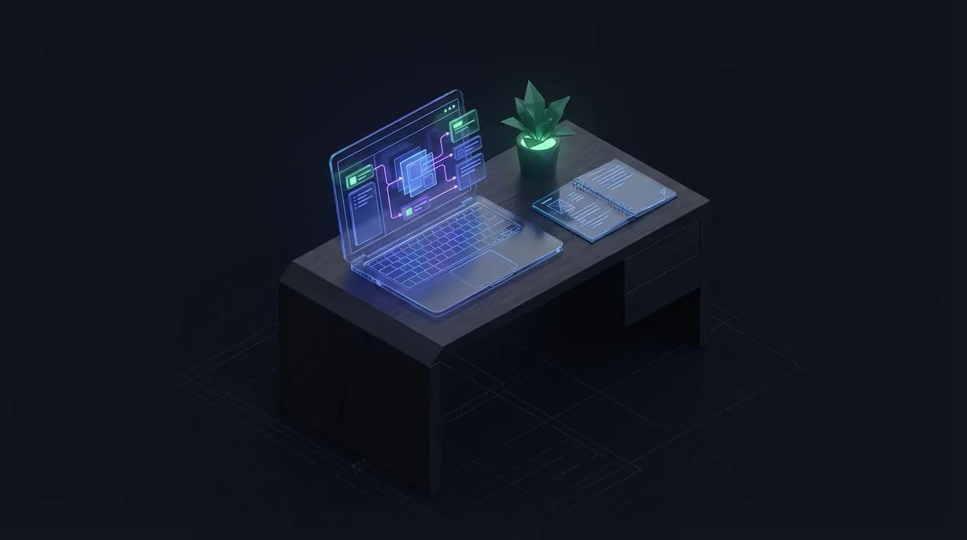 WordPress dashboard open on a laptop with a content planning notebook on a wooden desk