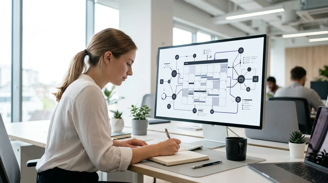 Planificación estratégica y creación de contenido para blogs mediante diagramas conectados
