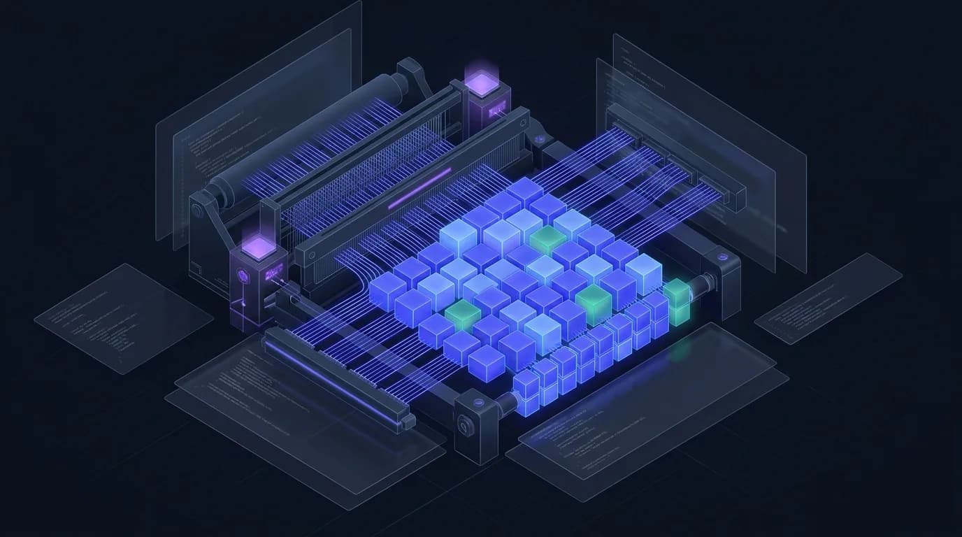 A structured grid representing an automated wordpress blog posts system.