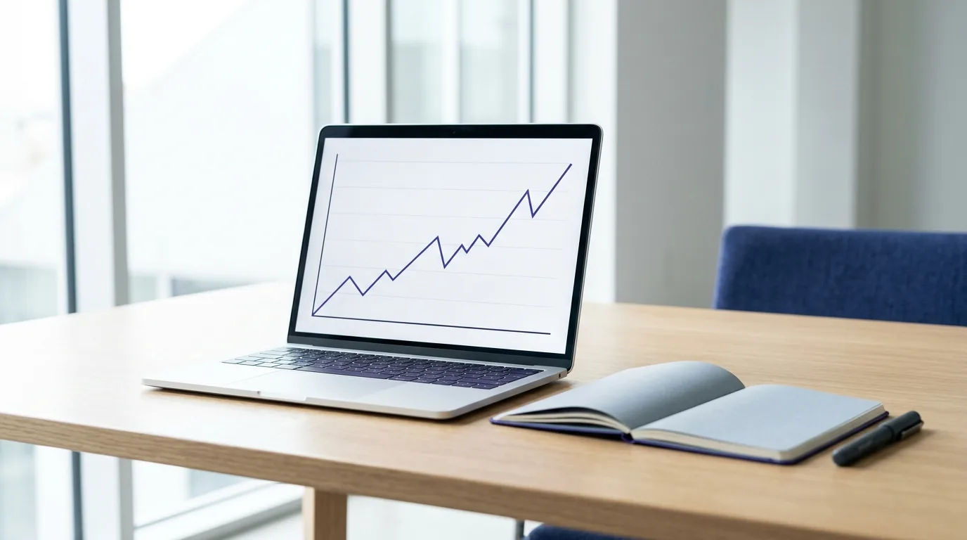 Analyse des données de croissance organique sur un écran d'ordinateur portable