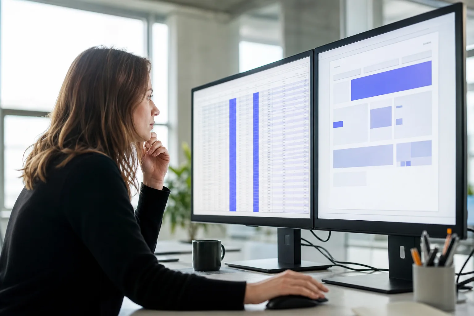Data spreadsheet mapping variables to a webpage wireframe for automated generation.